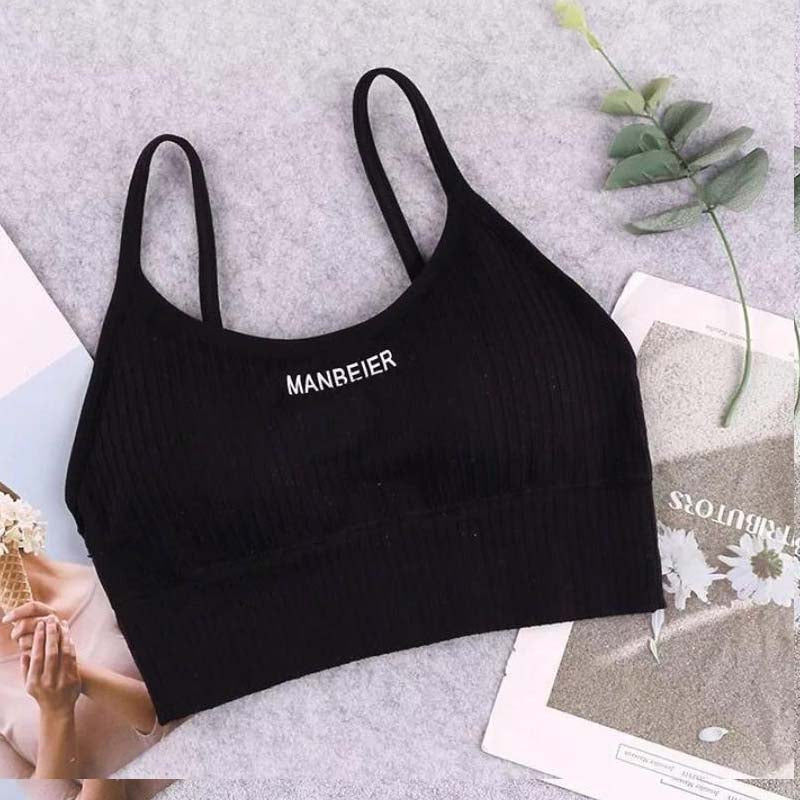 Letter Beauty Back Wrapped Chest Black Edging Underwear Women