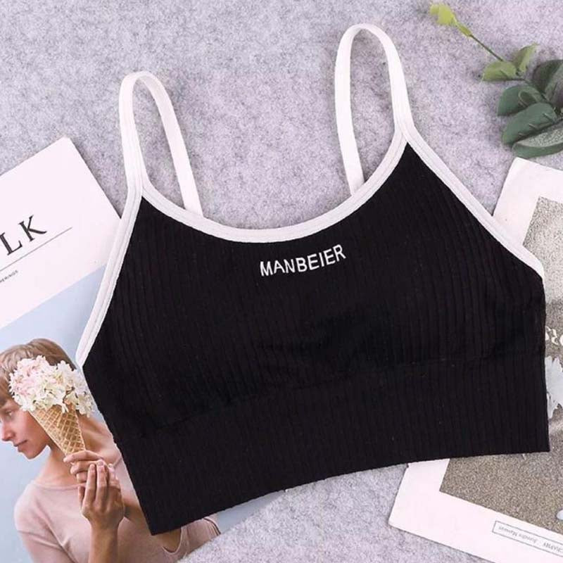 Letter Beauty Back Wrapped Chest Black Edging Underwear Women