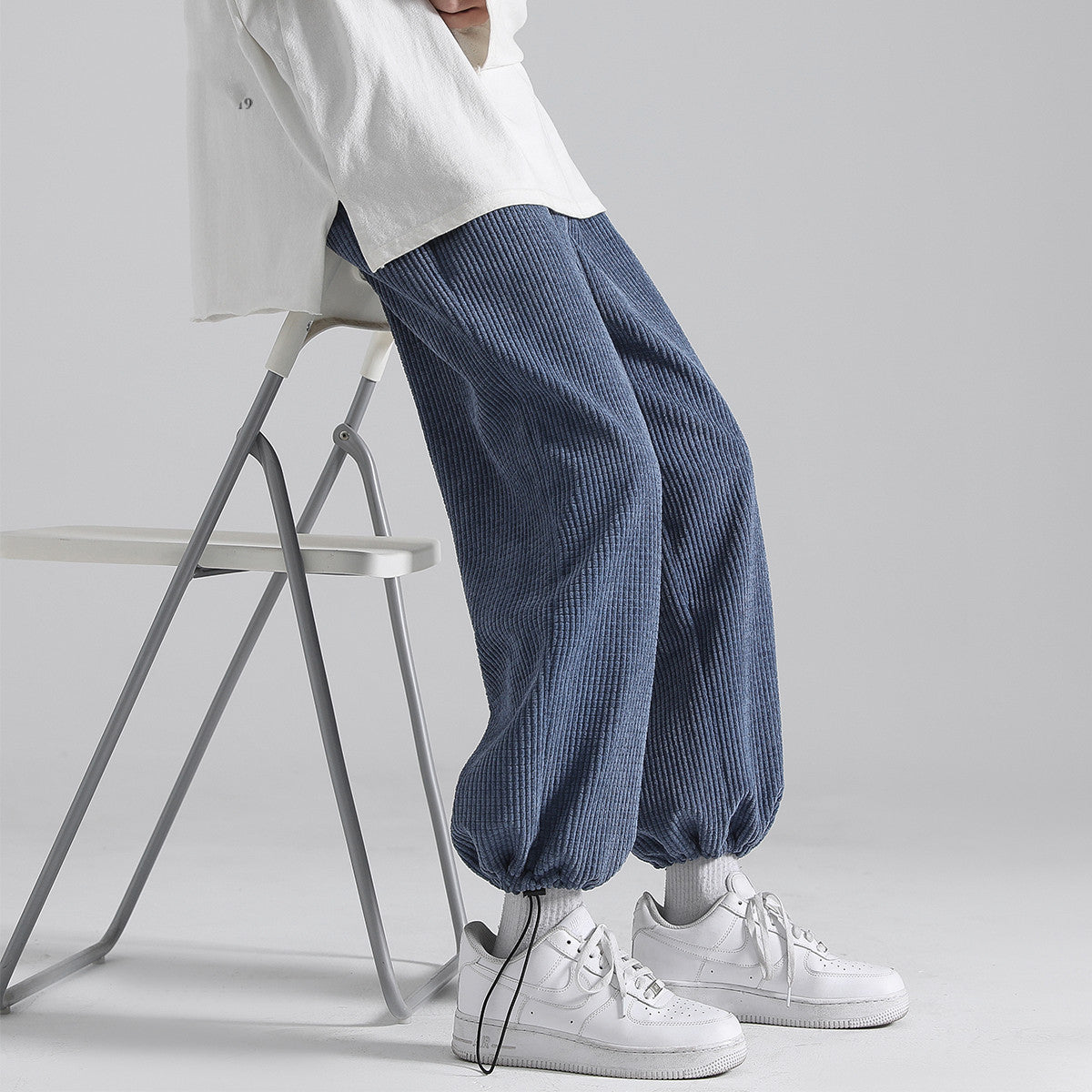 Drawstring Trousers Wide-Leg Straight-Leg Sports Sweatpants