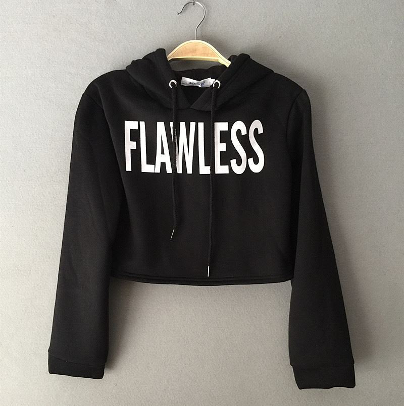 Women Winter Fleece Flawless Crop Top Sweatshirt