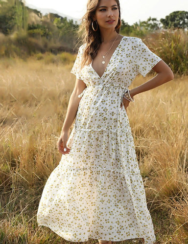 Elegant Summer Sheath Floral Lady Dress