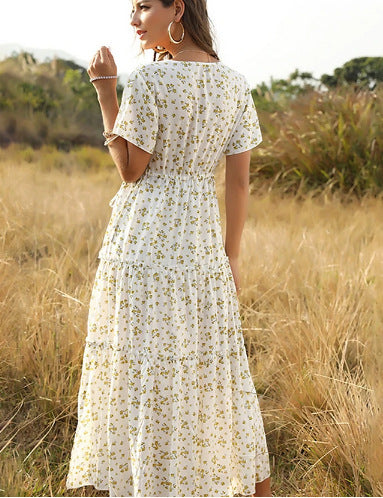 Elegant Summer Sheath Floral Lady Dress