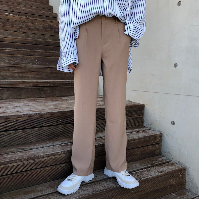 Men s Drape Straight Trousers Suit Pants