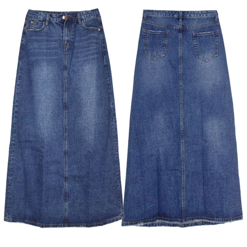 Wear Frayed Long Skirts Women's Long Skirts Denim Skirts