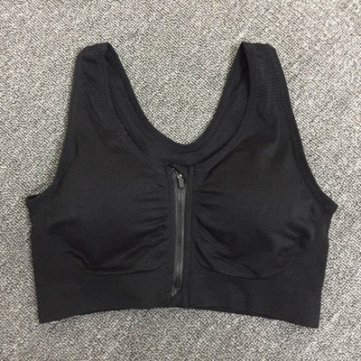 Front Zipper Sports Bra Professional Shockproof Breathable Rimless Running Vest Yoga Sports Underwear Women