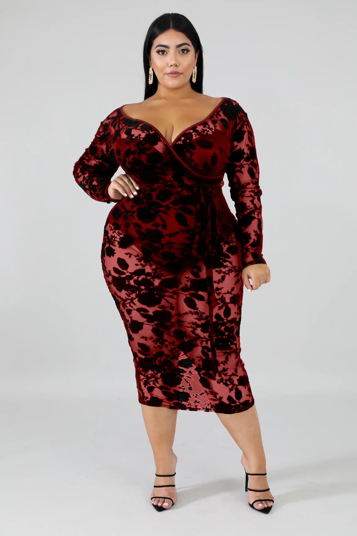 Flocking Fat Lady Dress