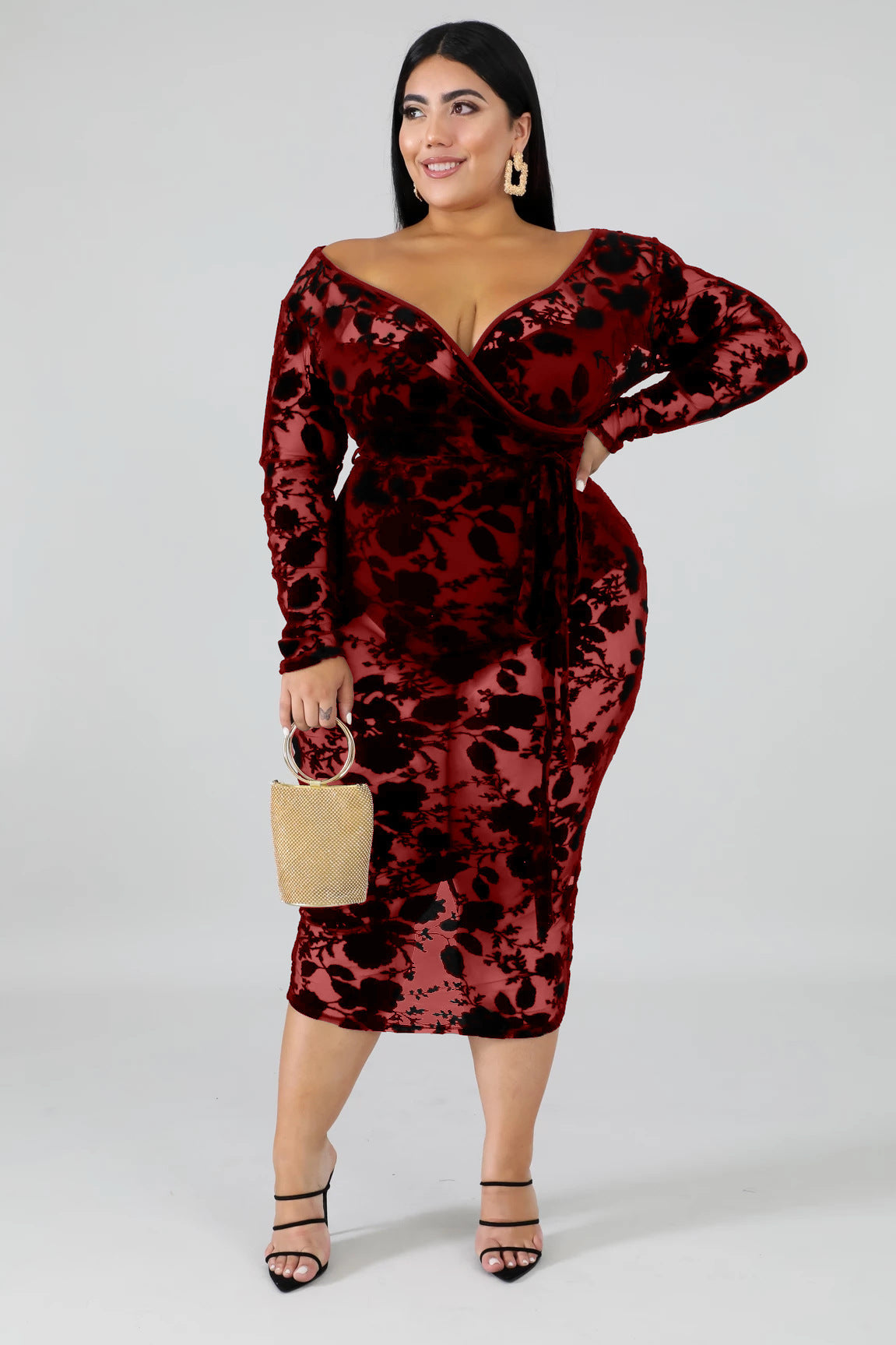 Flocking Fat Lady Dress