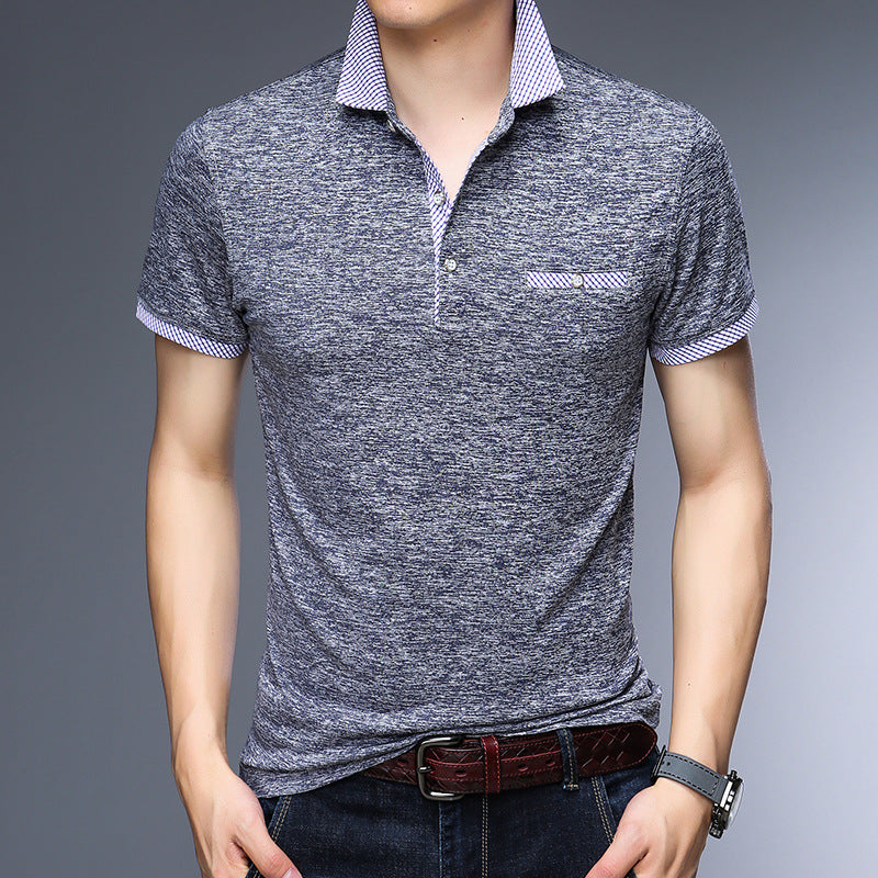 Summer New Men's Short Sleeved T Shirt Men's Thin Half Sleeved Lapel POLO Shirt