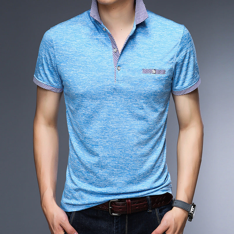 Summer New Men's Short Sleeved T Shirt Men's Thin Half Sleeved Lapel POLO Shirt