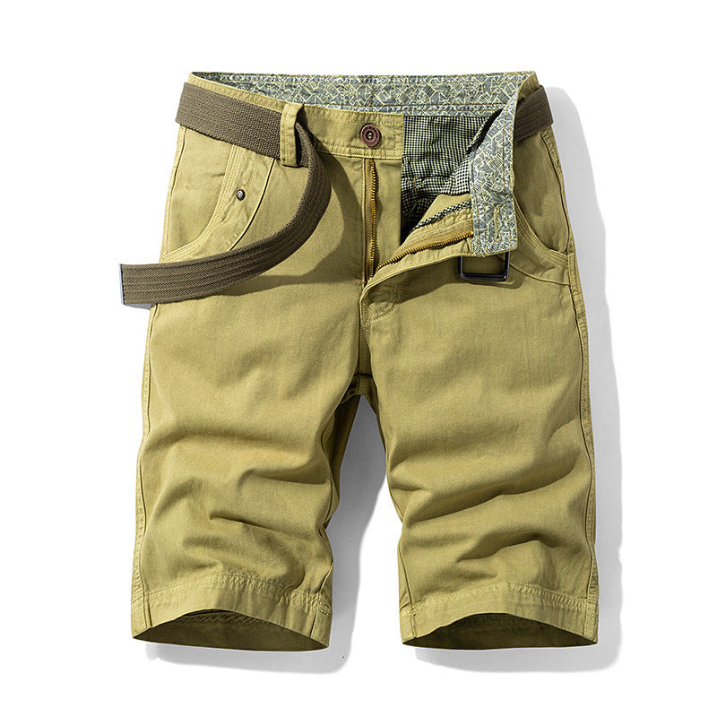 Men's Casual Cotton Five-point Pants, Comfortable Shorts, Beach Pants, Trendy Overalls