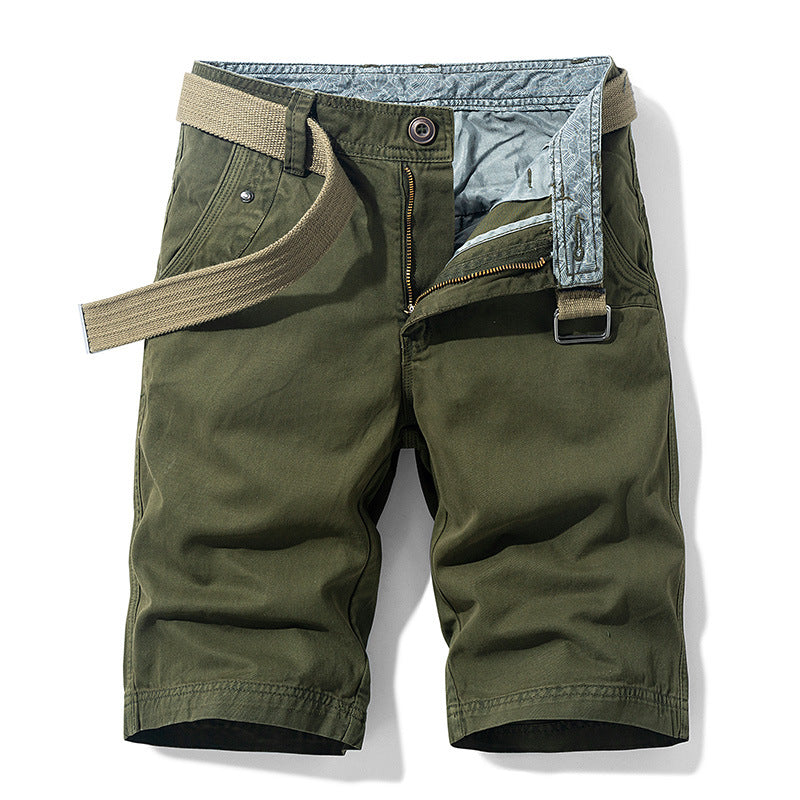 Men's Casual Cotton Five-point Pants, Comfortable Shorts, Beach Pants, Trendy Overalls