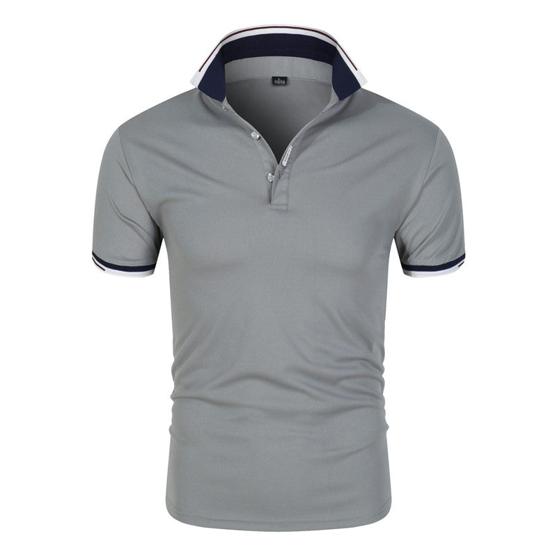 Men's POLO Shirt Short Sleeve T-Shirt Lapel Solid Color