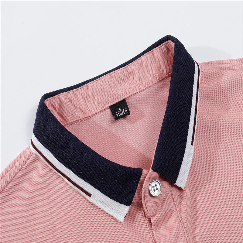 Men's POLO Shirt Short Sleeve T-Shirt Lapel Solid Color