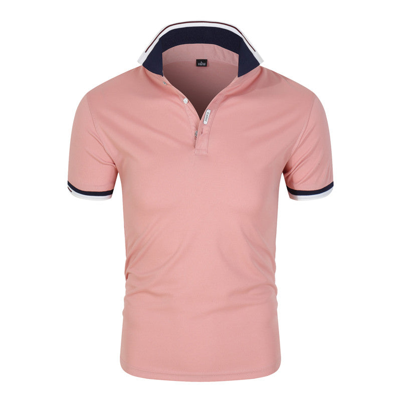 Men's POLO Shirt Short Sleeve T-Shirt Lapel Solid Color