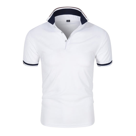 Men's POLO Shirt Short Sleeve T-Shirt Lapel Solid Color