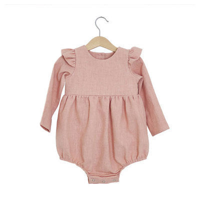 Newborn Baby Girl Rompers for 0-24M Long Sleeve Romper Jumpsuits  One-piece Fashion Organic Cotton