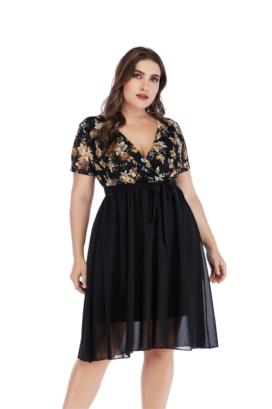 Fat Lady Lady Dress Women Short Sleeve Evening Gown Fat Dress 5XL