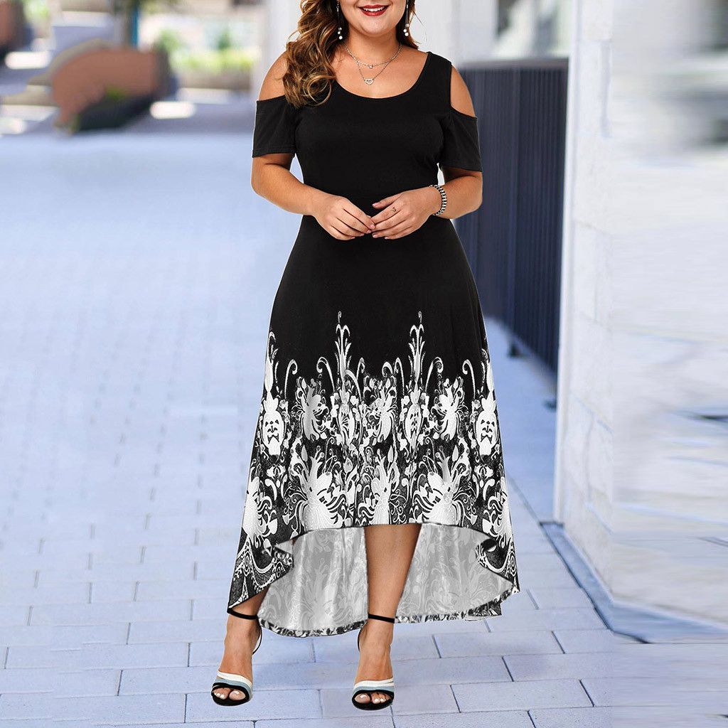 Evening Party Summer Plus Size Maxi Dress Women XL Short