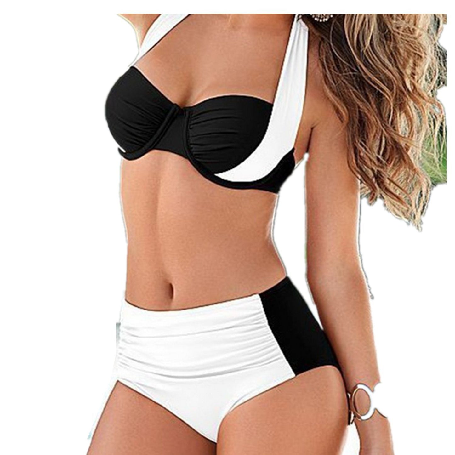 Europe And The United States New Sexy Bikini Swimwear High Waist Swimsuit Women Halter