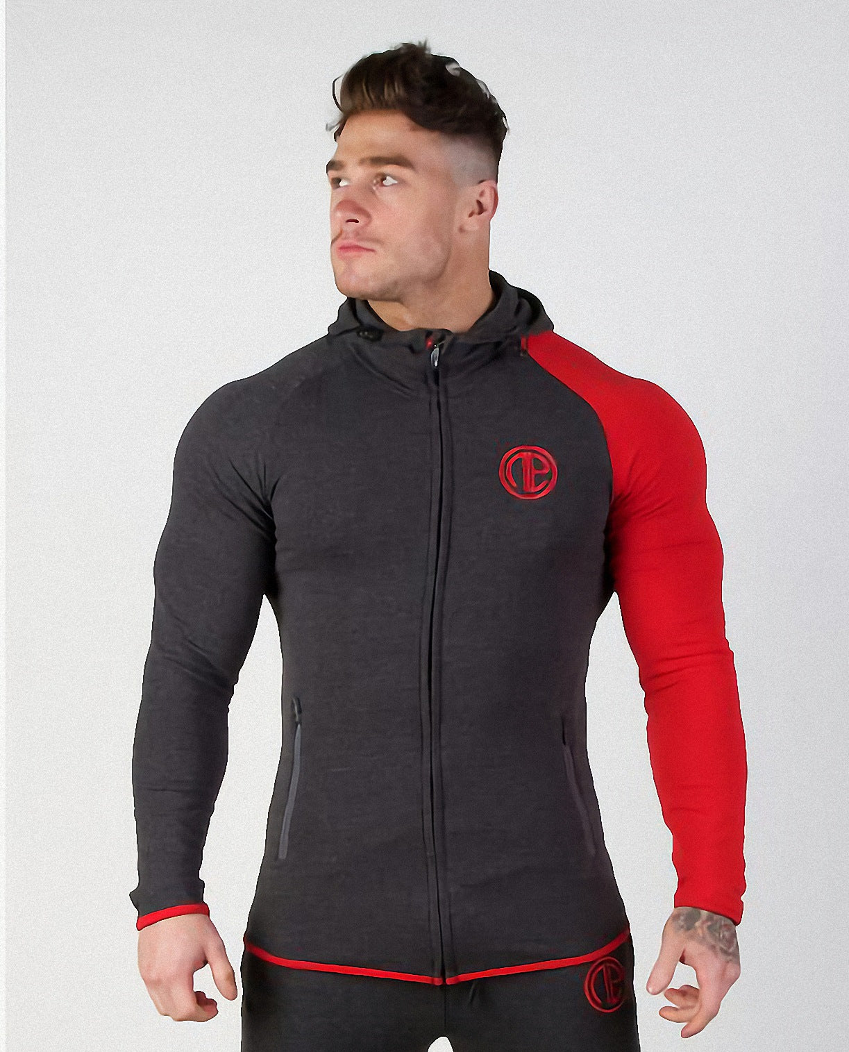 New muscle fitness bodyguard men running jogging jacket, zipper sweater