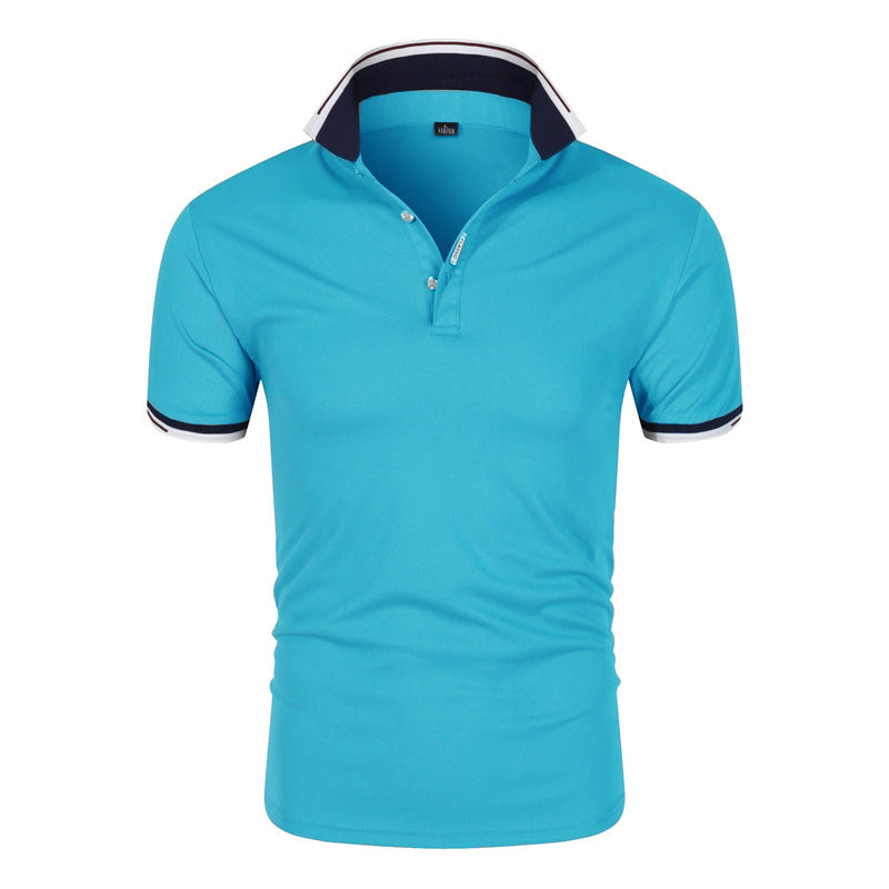 Men's POLO Shirt Short Sleeve T-Shirt Lapel Solid Color