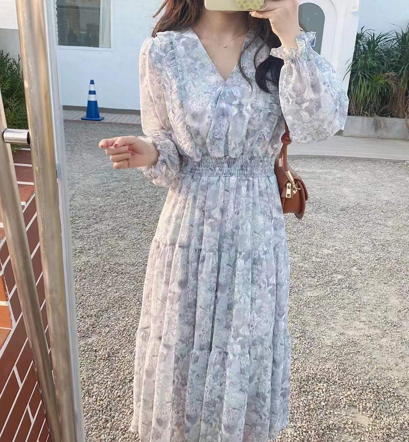 Chiffon Trendy Fashion Western Style Lady Dress