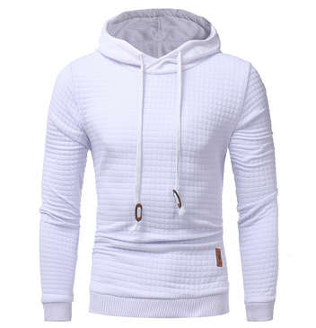 fo Square Pattern Quilted Classic  Men's  Casual Hoodies Men