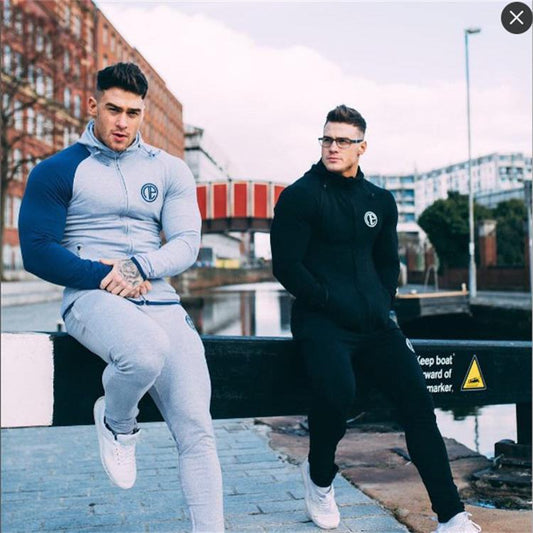 New muscle fitness bodyguard men running jogging jacket, zipper sweater