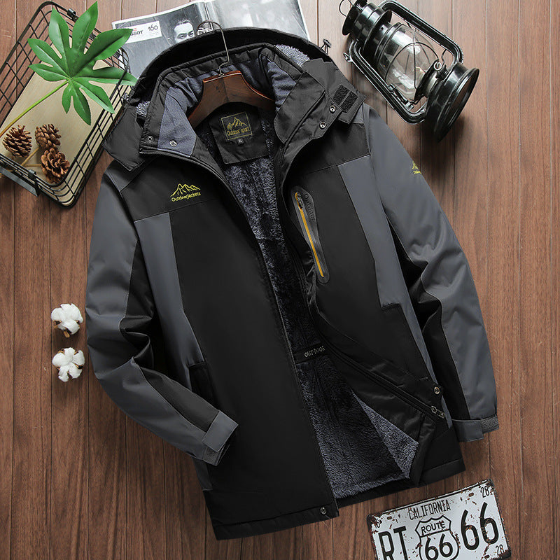 Winter Windproof And Cold-resistant Fleece-lined Thickened Mountaineering Jacket