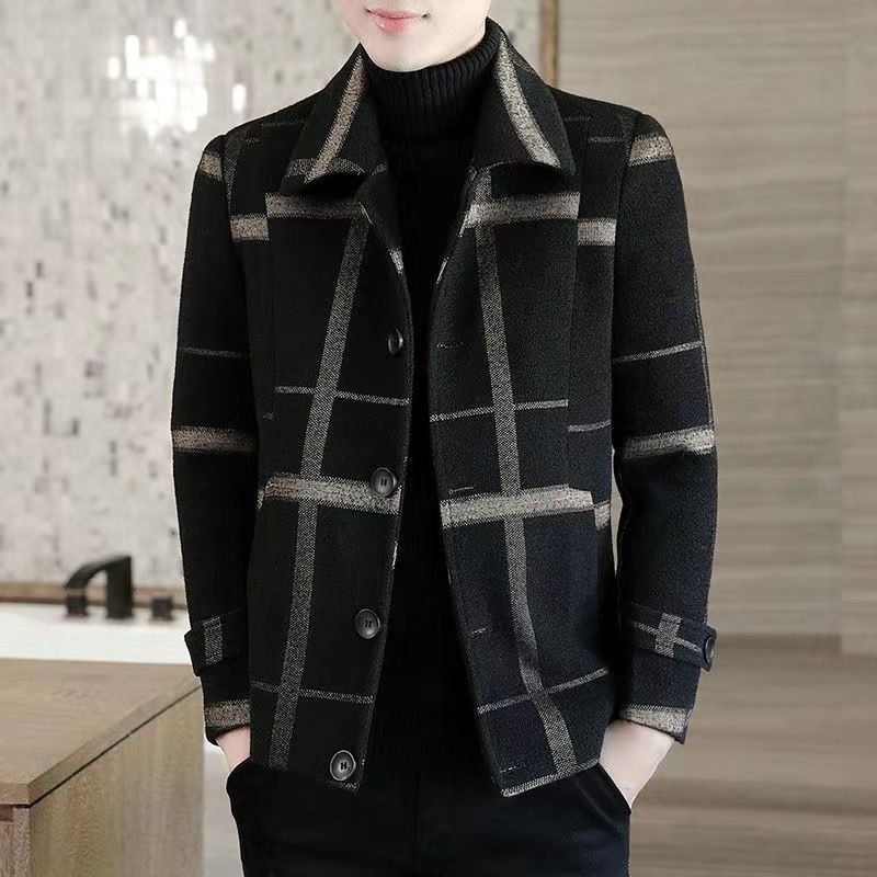 Men's Coat Korean Style Trendy Casual Woolen Jacket