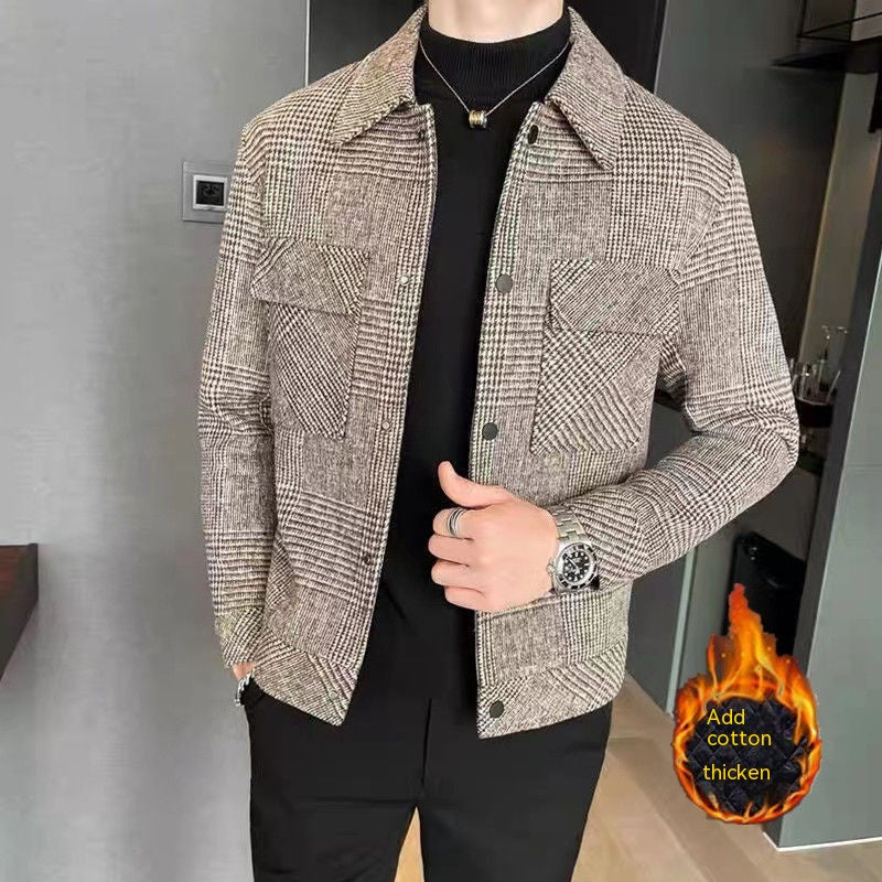 Men's Coat Korean Style Trendy Casual Woolen Jacket