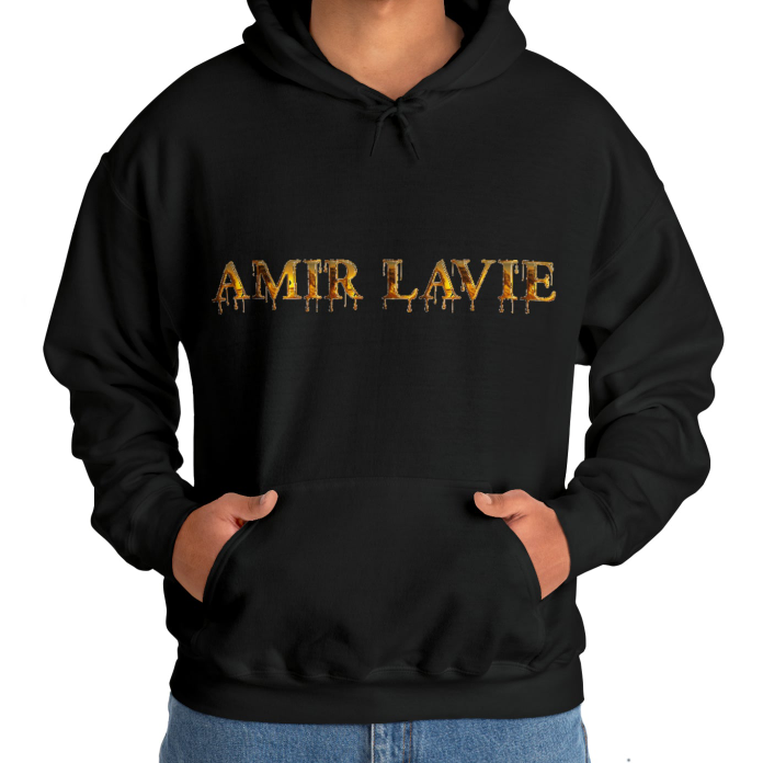 European And American Letter Printing Amir LaVie Velvet Padded Hooded Sweatshirt