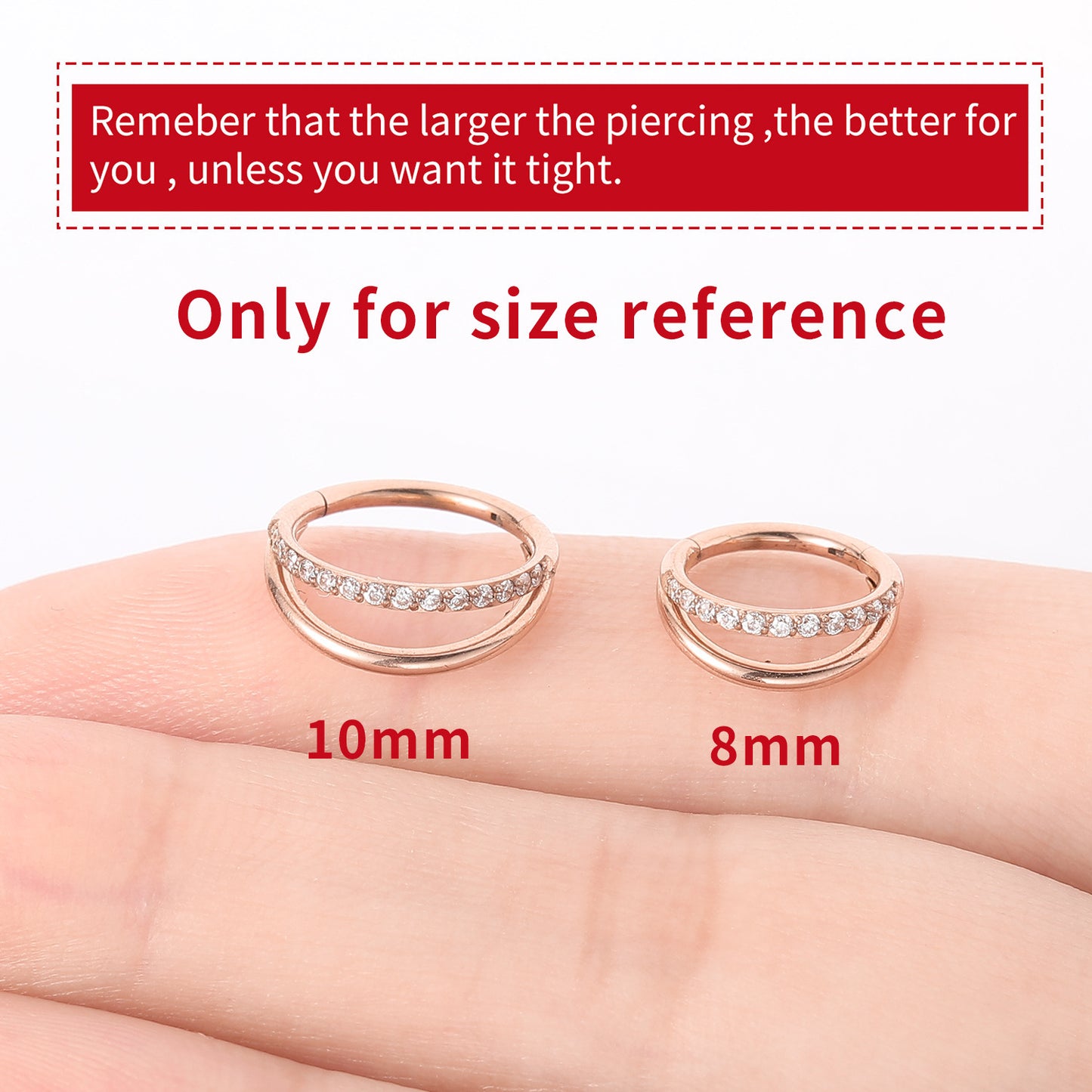 G23 Titanium Nose Ring Closed Ring Seamless Ring Cartilage Ring Zircon