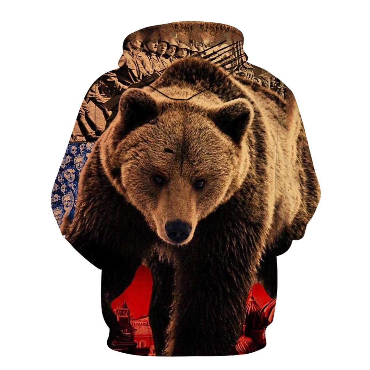 3D Digital Printing Autumn And Winter Animal Pattern Men's Outdoor Sports Pullover Hoodies