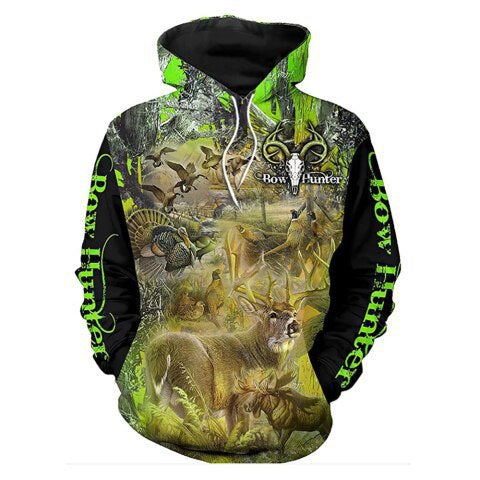 3D Digital Printing Autumn And Winter Animal Pattern Men's Outdoor Sports Pullover Hoodies