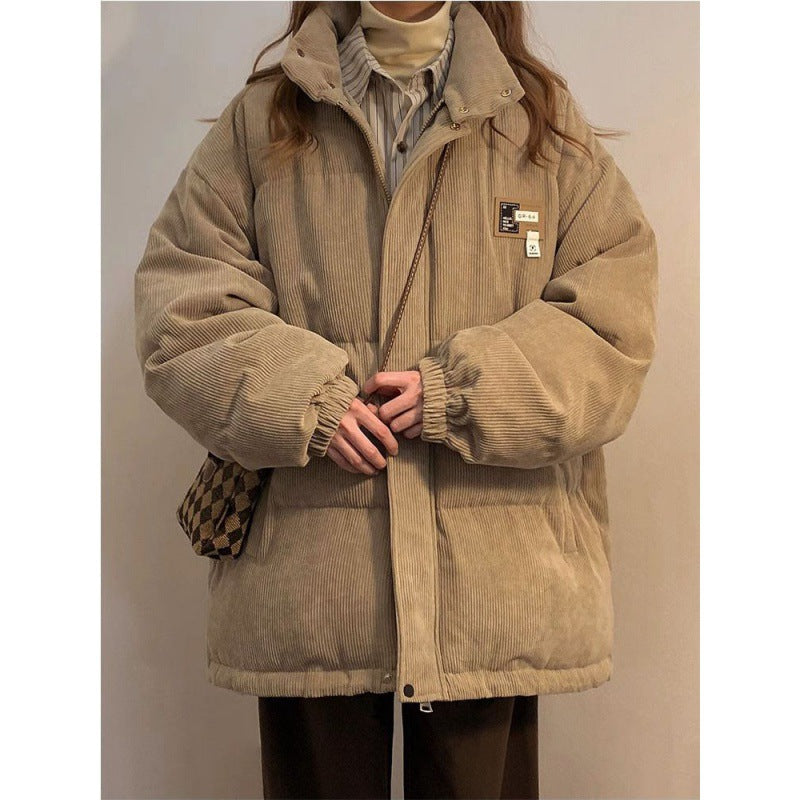 Corduroy Cotton-padded Coat For Men And Women Winter Thickened French Coat