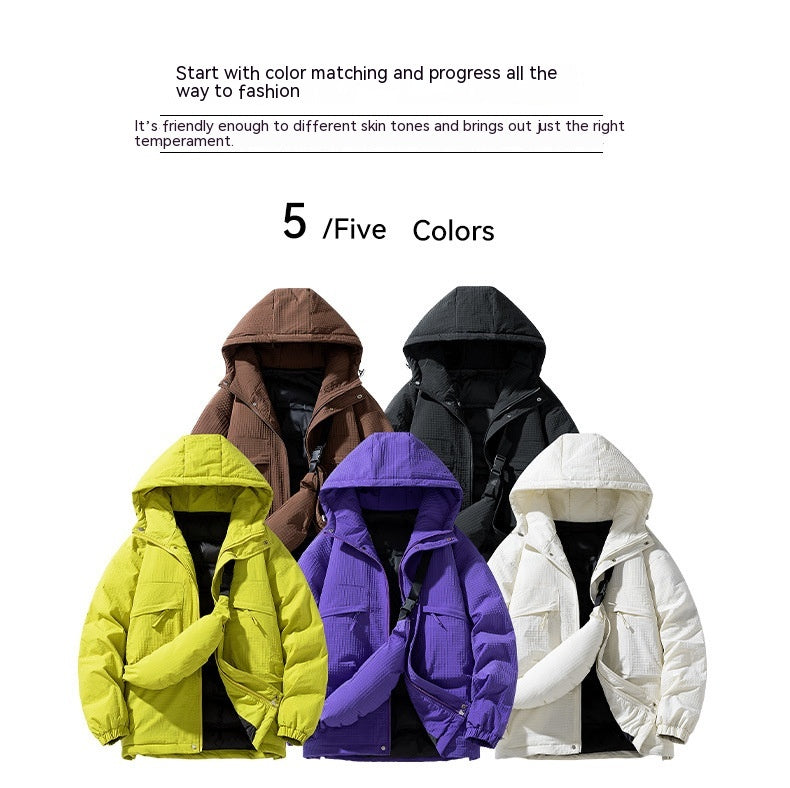 Men's Winter New Fashion Brand Pu Shuai Hooded Warm Down Cotton Jacket Baggy Coat