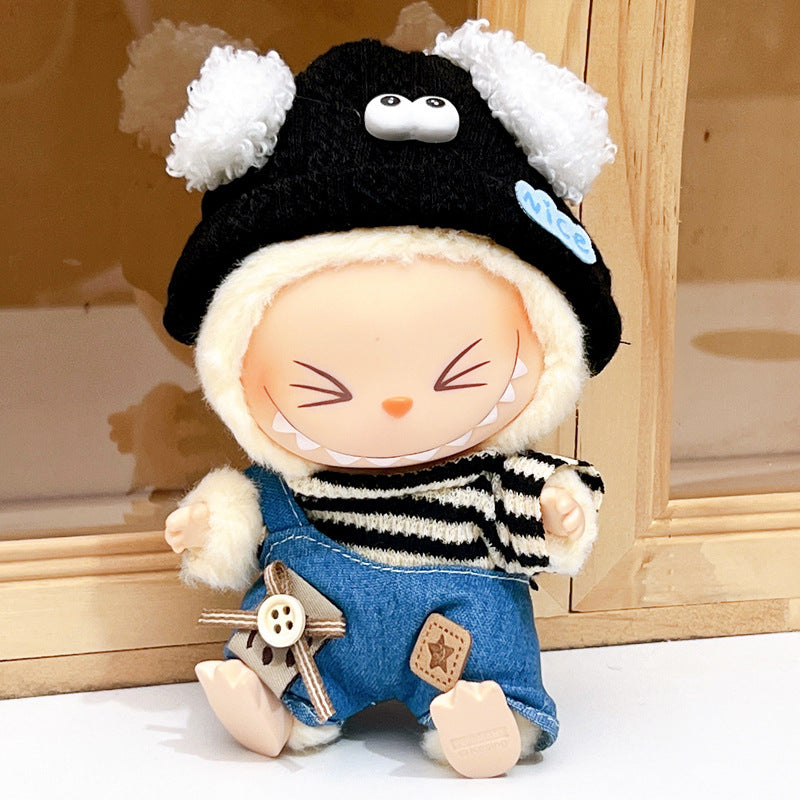Doll Clothes Denim Suspender Pants Suit
