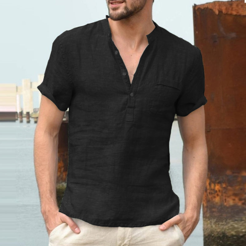 Casual linen polo shirt