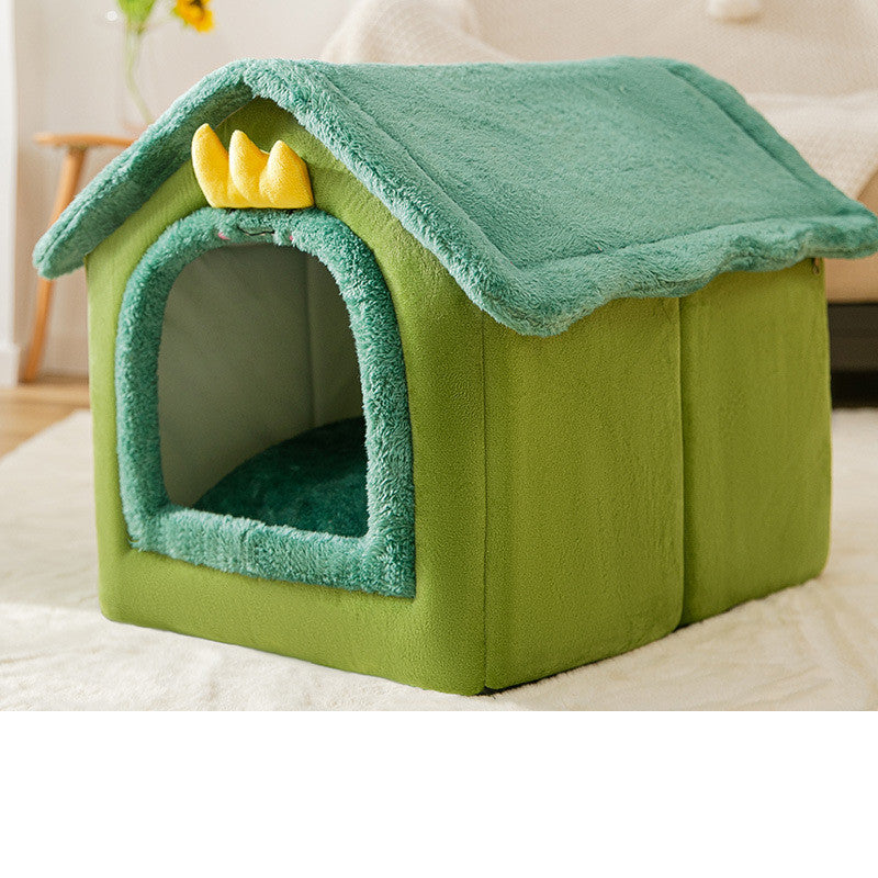 Foldable Dog House Pet Cat Bed Winter Dog Villa Sleep Kennel Removable Nest Warm Enclosed Cave Sofa Pets Supplies