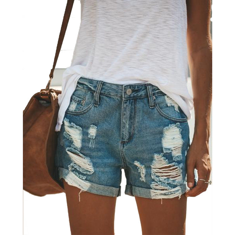 Women denim shorts ripped