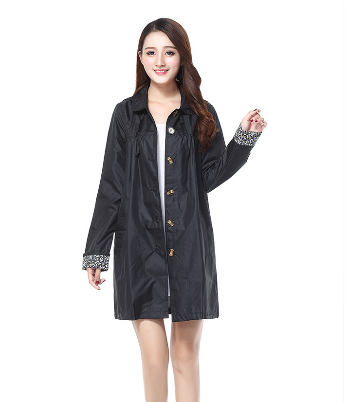 Jacket Solid Flowers Coats Big For women Trench Coat Puffy