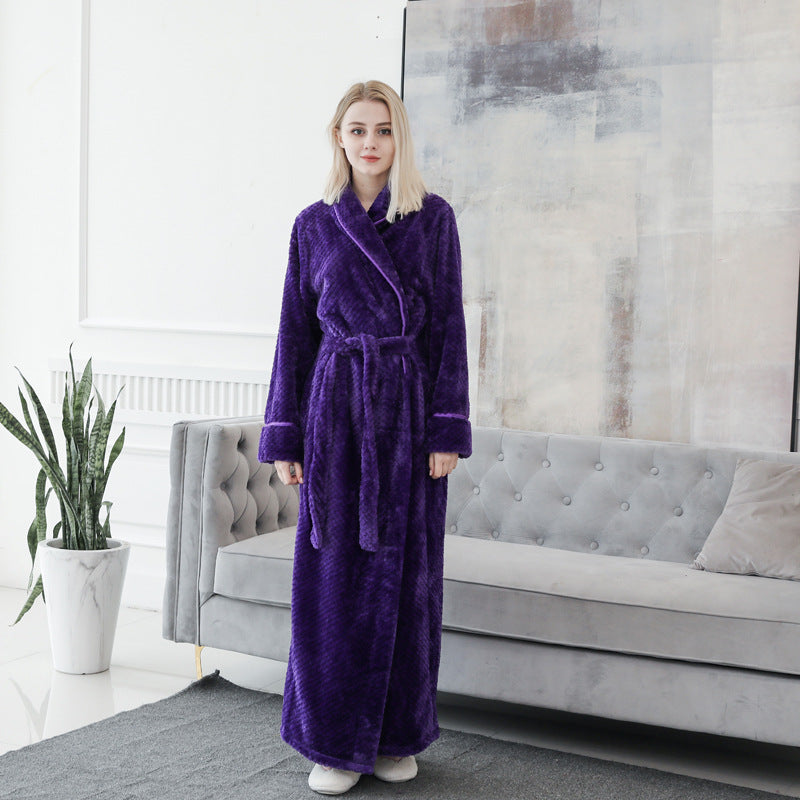 Gown Women Winter Warm Bathrobe Pajamas