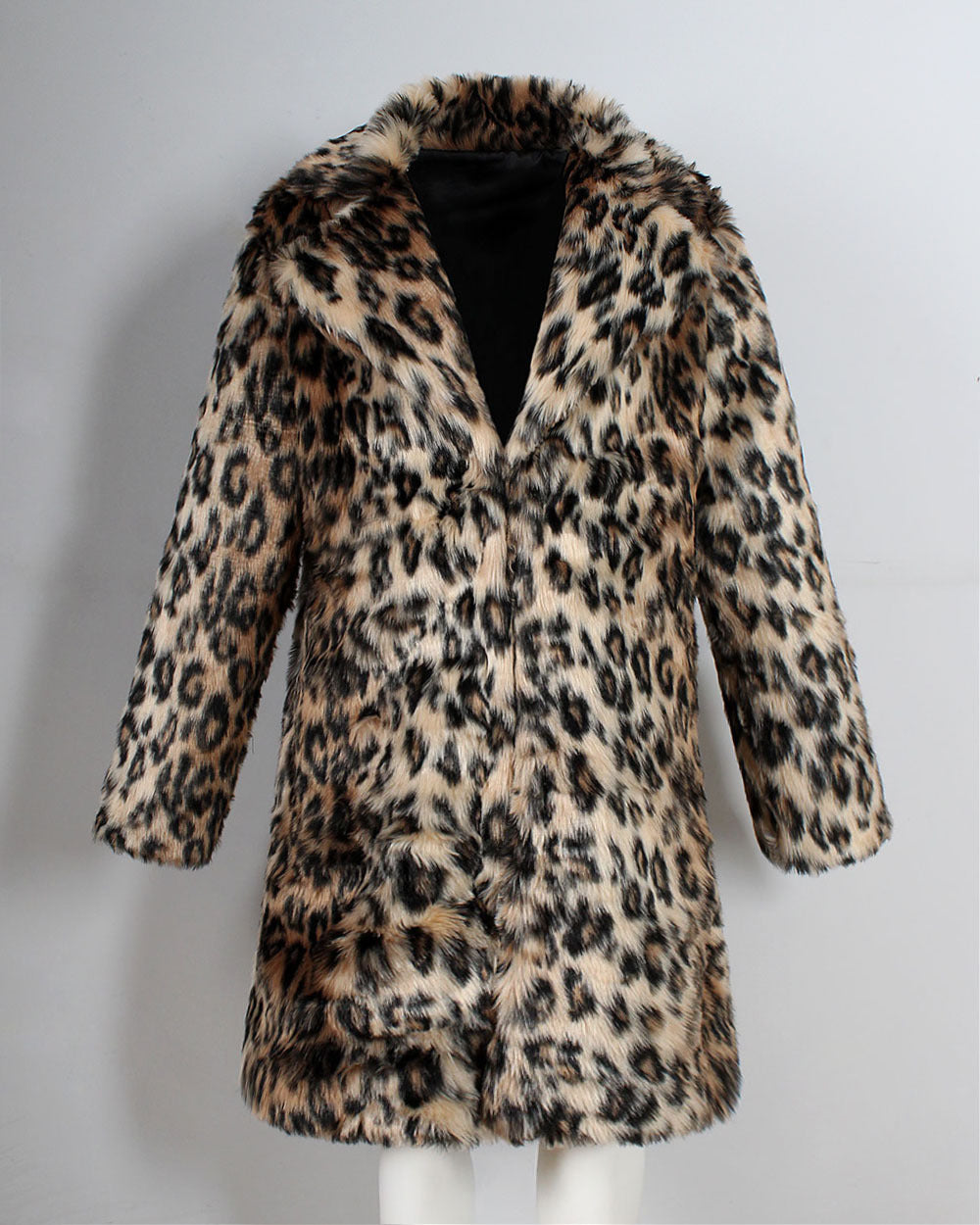 Europe And The United States Leopard Color  Fur Men's Suit Collar Collar Coat Popular Warm Coat Men