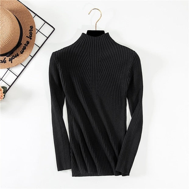 Threaded half-neck sweater sweater women