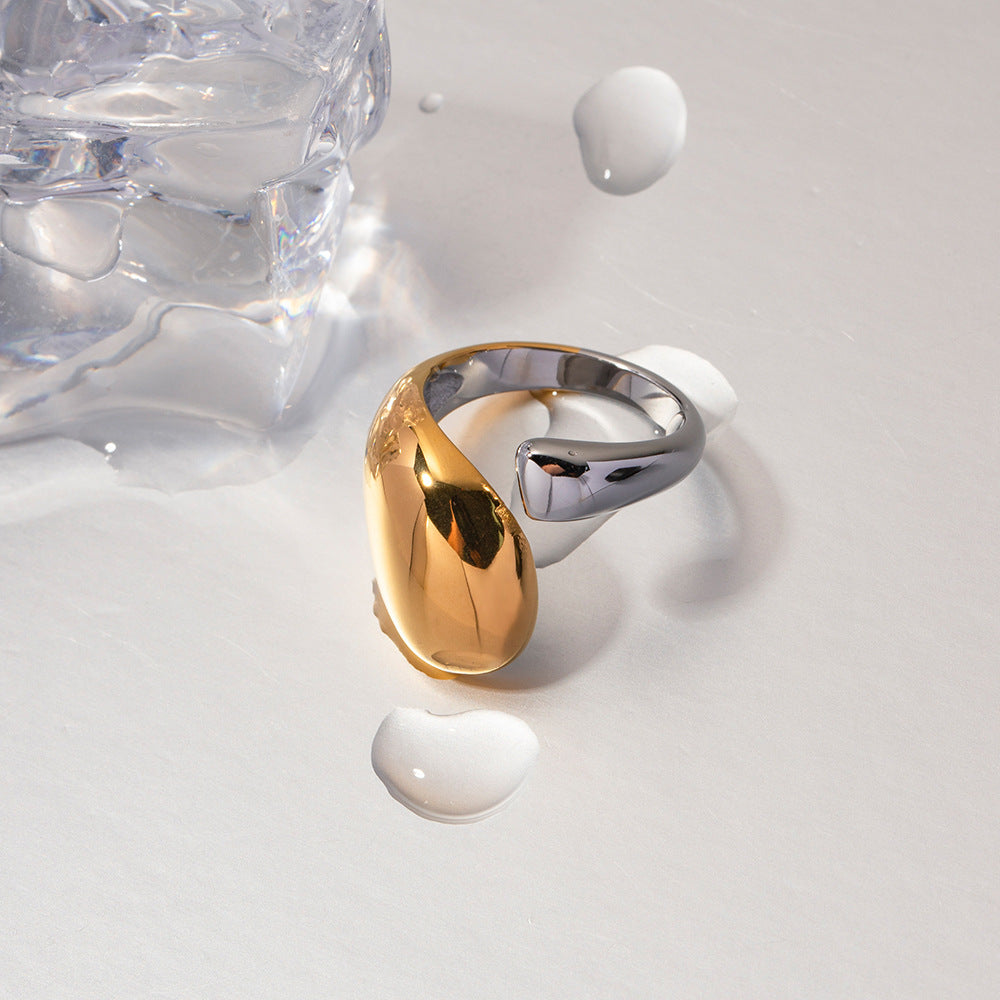 18K Electroplated Titanium Steel Ring For Women