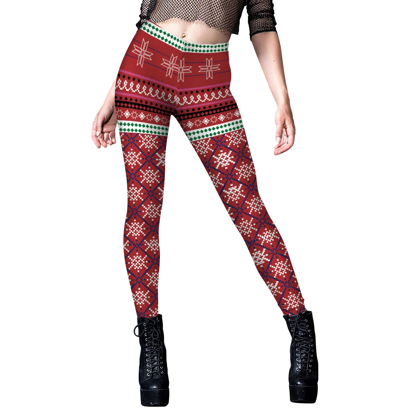 Digital Printing Pants Christmas New Style Elastic Women