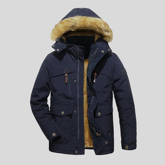 Men's Mid-length Winter Thickened Men's Cotton Clothes Polyester Jacket