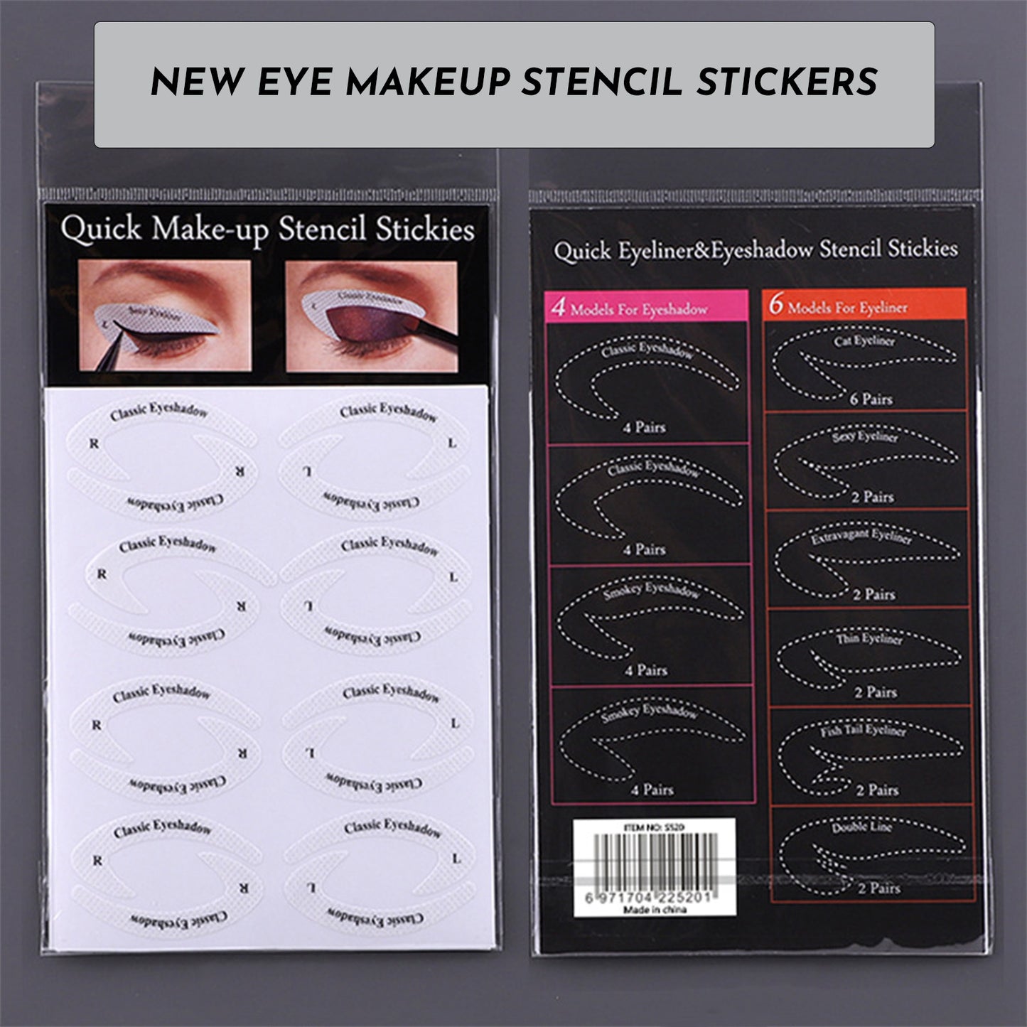 New Eyeliner Sticker European And American Eye Makeup Eyeshadow Makeup Template Makeup Sticker 4 Pieces Reusable And Flexible Eyeliner Tape & Eyeshadow