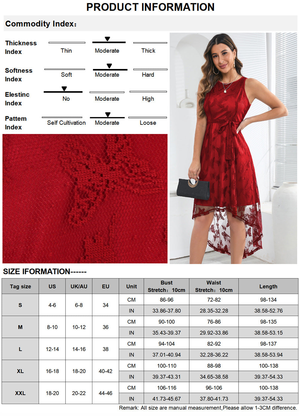 Lady Sexy Sleeveless Lace Mesh Dress